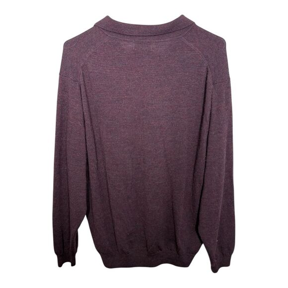 VTG LL Bean Sweater Mens M Purple Merino  Wool Knit Pullover Sweater Outdoor Dad - Picture 3 of 4